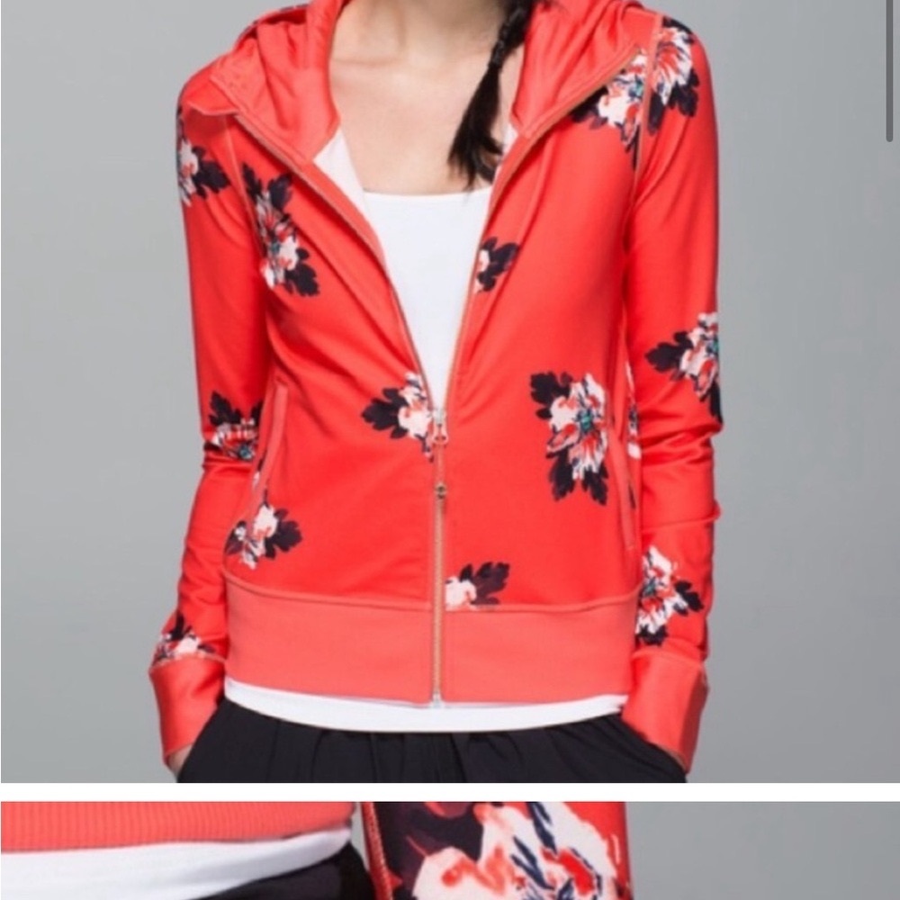 Lululemon Namaskar Floral Zip-Up Hoodie sz 8